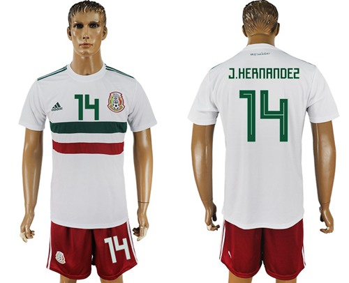 Mexico #14 J.Hernandez Away Soccer Country Jersey - Click Image to Close